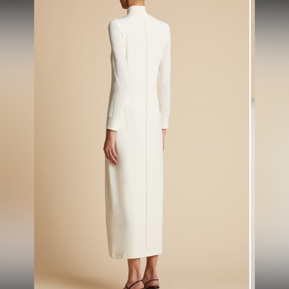 KHAITE The Devon Dress in Cream - Picture 3 of 7